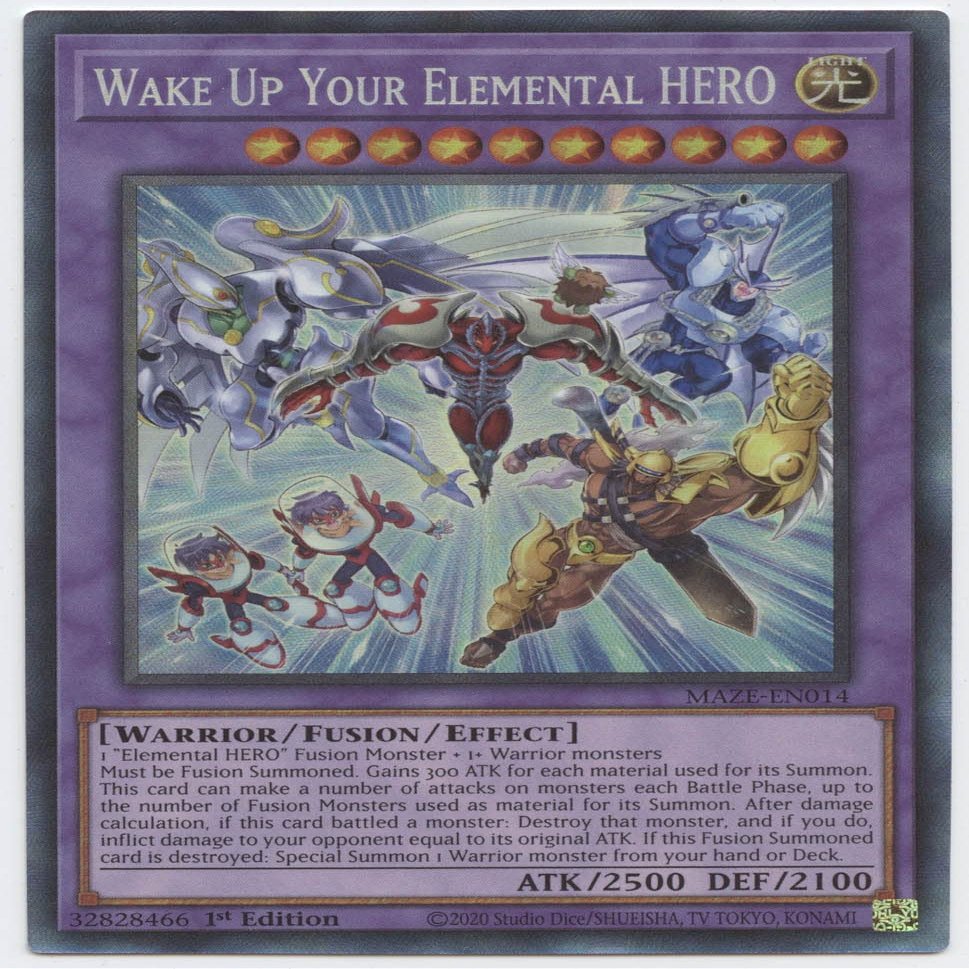 Wake Up Your Elemental Hero - MAZE-EN014 - Collector's Rare - 1st Edition