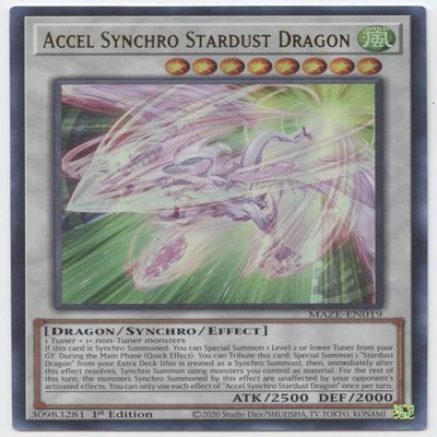 Accel Synchro Stardust Dragon - MAZE-EN019 - Ultra Rare - 1st Edition