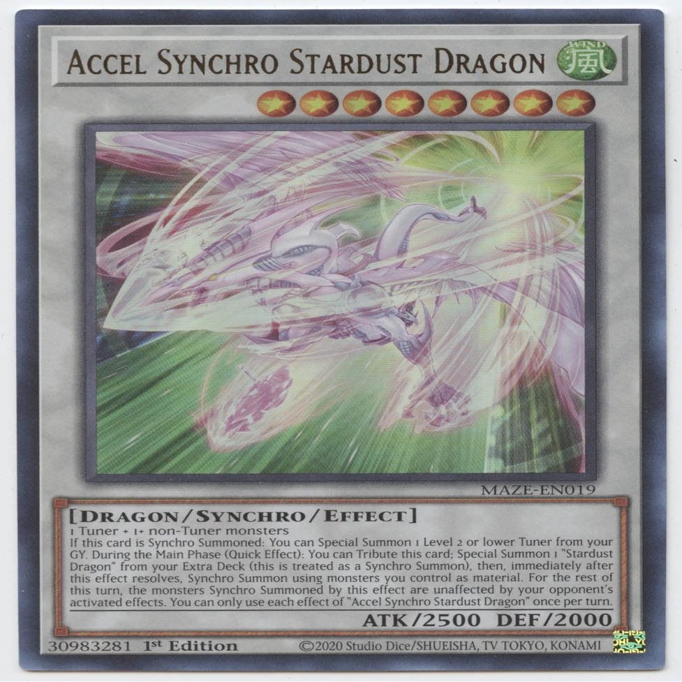 Accel Synchro Stardust Dragon - MAZE-EN019 - Ultra Rare - 1st Edition
