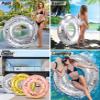 CoTa Global Inflatable Giant Silver Pool Float Tube - Luxurious Fun Lounger Filled with Sparkle Silver Confetti, Cool Design Water Swimming Ring Pool Floaties for Beach, Lake and Pool - 48 Inches view 3