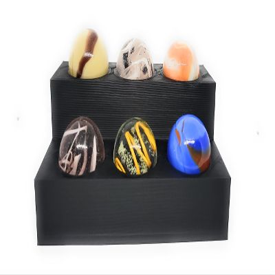 2 Tier 6 Marbles Collectors Marble Display for 1 inch shooter marbles (Teal)
