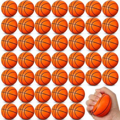 Sumind 48 Pcs 2.5 Inch Mini Basketball Stress Balls Mini Basketball Party Favor Small Foam Squeeze Sports Ball for Stress Pressure Relief School Classroom Reward Party Gifts