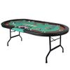 DC DICLASSE Upgrade 10 Players Folding Poker Table, 84" Oval Card Table with Stainless Steel Cup Holders & Padded Rails, Casino Leisure Felt Surface Texas Hold 'em Poker Table, Green view 1
