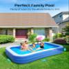 Inflatable Swimming Pool, EVAJOY 118'' x 72'' x 20'' Family Blow up Swim Pools, Kiddie Pool Large Size Thickened Rectangular Lounging Pool Play Center for Backyard, Garden, Adults, Age 3+ view 4