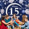 15th Birthday Decorations for Boys Girls - Navy Blue Birthday Decorations For Boys Girls Including HAPPY 15th BIRTHDAY Decorations Backdrop Tablecloth Balloon Garland Kit -15th Bday Decorations view 2