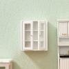 Dollhouse Wall Cabinet Wooden Miniature Cupboard 1:12 Scale Kitchen Furniture Dollhouse Hanging Cabinet Display Shelf Household Accessories Decor for Bathroom Living Room (White) view 1