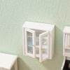 Dollhouse Wall Cabinet Wooden Miniature Cupboard 1:12 Scale Kitchen Furniture Dollhouse Hanging Cabinet Display Shelf Household Accessories Decor for Bathroom Living Room (White) view 3