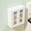 Dollhouse Wall Cabinet Wooden Miniature Cupboard 1:12 Scale Kitchen Furniture Dollhouse Hanging Cabinet Display Shelf Household Accessories Decor for Bathroom Living Room (White) view 4
