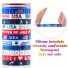 hexiaoxiao 36pcs 4th of July Rubber Bracelets Silicone Wristbands for independence day decorations Supplies fourth of july Party Favors for kids&teens Classroom Prizes Gifts view 4