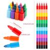 Hxezoc 20 Pieces Stacking Crayons Stackable Buildable Crayons Colorful Party Favors DIY Rainbow Pencils Stackable Crayons for Kids School Office Birthday Party Supplies, 12 Colors view 2