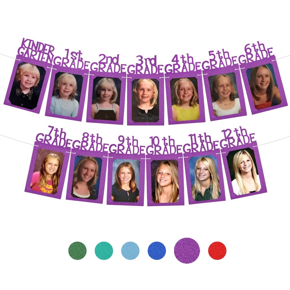 KatchOn, K-12 Grad Photo Banner 5x7 - Large, 10 Feet | Congrats Grad Banner, Purple Graduation Decorations Class of 2025 | Grad Picture Display, Graduation Decorations 2025
