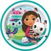 Unique Gabbys Dollhouse Birthday Party Supplies Bundle Pack includes 16 Dessert Cake Plates, 16 Lunch Plates, 16 Napkins, 1 Table Cover (Bundle for 16) view 2