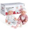 Enjoyin 12'' Twins Baby Doll Playset with Accessories Includes Boy and Girl Dolls, 2 Powder Bottles, and 2 Pacifiers, Ideal Gift for Children Age 3+ view 2