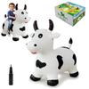 HotMax Bouncy Cow Hopping Horse Toys, Inflatable Bouncing Animal Hopper for Toddlers or Kids, Ride on Jumping Farm Toys for Boy or Girl Birthday Gift 2 3 4 Year Old (White Cow) view 1