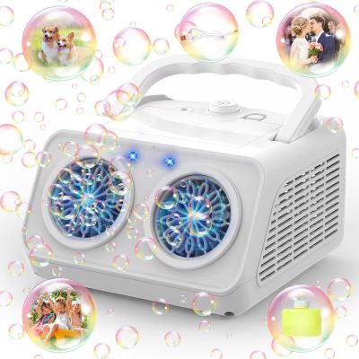 Panamalar Bubble Machine, Automatic Bubble Blower Dual Motors 20000+ Bubbles Per Minute for Kids Toddlers, 2 Modes No Spill Electric Bubble Maker Toys with 120ml Solution for Outdoor Party Wedding
