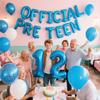 12th Birthday Decorations Blue for Boys, Official Pre-teen 12th Party Decoration, Blue Birthday Banner Silver Number 12 Star Foil Balloons Confetti Balloons for 12Year Old Boys(12th) view 2