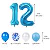 12th Birthday Decorations Blue for Boys, Official Pre-teen 12th Party Decoration, Blue Birthday Banner Silver Number 12 Star Foil Balloons Confetti Balloons for 12Year Old Boys(12th) view 4