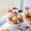 Cyodoos 2025 Graduation Cupcake Toppers Class of 2025 Graduation Cap Diploma Done Congrats Cupcake Picks 2025 Graduation Congratulation Theme Party Cake Decorations Supplies - Red Black Glitter view 4