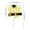 1Pc Glitter Black Golden Congrats Grad Cake Topper Diploma Grad Cap Cake Pick 2026 Senior Graduation Cake Decoration for 2026 Graduation Theme Party Decorations view 2