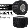 HobbyMarking 1/10 RC Car Aluminium Wheels Rims & Rubber Tires 12mm Hex Drive Hub for Tamiya WR-02 / G6-01 Chassis Konghead 6x6 Wild Willy Upgrade view 2