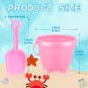 Leitee 10 Pcs Beach Sand Buckets and 10 Pcs Sand Shovels Set for Kids Summer Beach Toys Set 5.9 Inch Plastic Castle Shaped Bucket and Shovels Gift for Boys Girls Swimming Pool (Round,Classic Color) view 2