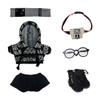 niannyyhouse 15cm Plush Doll Clothes Loose Hip-hop Suit Headwear Hoodie Pants Backpack Glasses Shoes 6in Doll Accessories (Black, 15cm) view 1