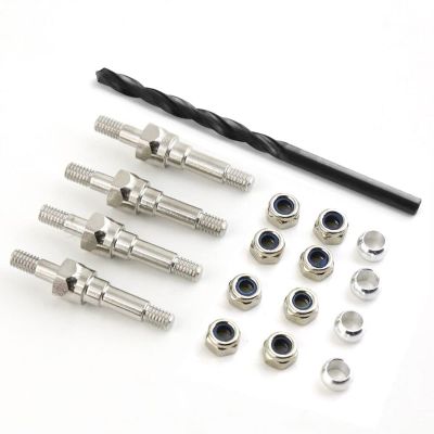 Front & Rear Universal Shock Standoff Upgrades Parts for Arrma 6S BLX Typhon Kraton Outcast Mojave Notorious Infraction Felony Talion Limitless,4PCS #45 Steel EXB Shock Mount #ARA330703(Silver)