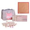 AAGAZA Fun Chinese Mini Mahjong Game Set Table Game with Small Tablecloth Entertainment Activity Game Tiles Game Board Game for Party Home, Beige (Color : Beige) view 1