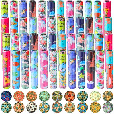48 Pcs Kaleidoscopes, Vintage Classic Kaleidoscope Toys Educational Party Favors for Stock Stuffers Bag Fillers for Boys and Girls Birthday and School Carnival Prizes, Random Patterns (Cartoon Style)
