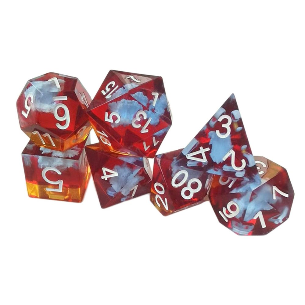 AAGAZA 7X Resin Dice Table Games Entertainment Toy Party Game D4~D20 Play Entertainment Toys Board Game Props Polyhedral Dice Dice Sets for Bar