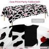 durony 198 Pieces Pink Cow Print Party Tableware Supplies Including Cowgirl Pink Cow Party Plates Spoons Forks Knife Cups Napkins Serves for 28 Banner and Tablecloths for Cow Theme Party Decorations view 3