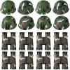 Sratte 16 Pcs Army Helmets For Kids 8 Plastic Camouflage Hats Soldier Hats And 8 Binoculars With Neck String For Kids Camo Costume Hat Summer view 1