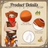 24 Pieces Cowboy Hats and Bandanas for Kids Western Cowboy Costume Hat Accessories for Toddler Child Western Theme Birthday Party Supplies Halloween Costume Dress(Brown, Red) view 4