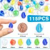 POPLAY Marbles for Kids, 115PCS Cat Eye Glass Marble, Mixed 6 Colors with Gift Box, for Chinese Checkers Board Games, Party Favor Gifts view 2