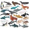 EOIVSH 24PCS Mini Ocean Animal Figurines - Realistic Sea Creatures Toy Figures with Sharks, Whales & Walrus - Under The Sea Life Figure for Party Decoration, Easter Egg Filler & School Project view 1