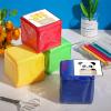 Yilloog 4 Pcs Large Foam Dice with Pockets DIY Education Playing Soft Dice Cube Learning Teaching Stacking Blocks Photo(4.72 Inch,Classic Color) view 3
