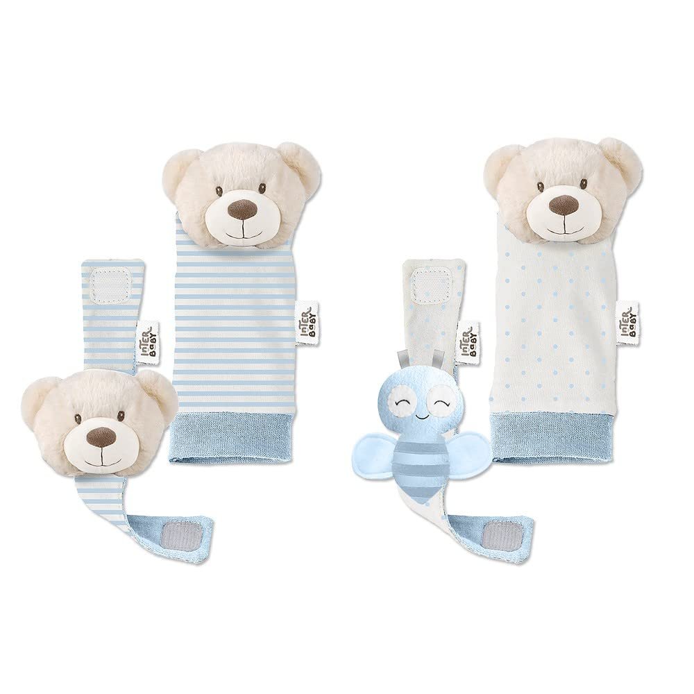Baby Rattles Set for Feet and Wrists Osito Blue