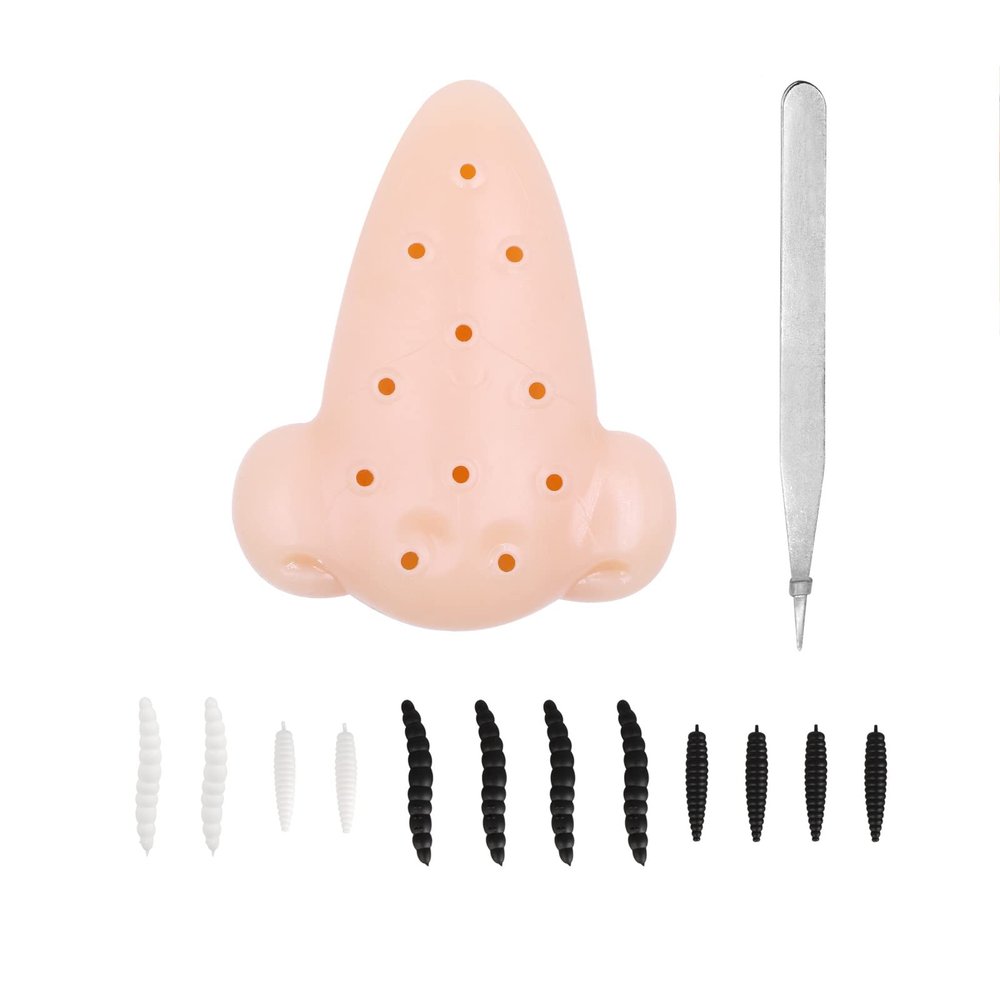 Funny Pimple Popping Stress Relief Toy Set Squeeze Out Blackheads in Nose to Relieve Stress Novelty Toys Gifts (B)