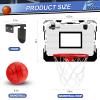 Indoor Mini Basketball Hoop Set for Kids Toddlers Adult, Portable Outdoor Wall Mounted Mini Hoop with 4 Balls Over The Door Wall, Room Office Pool Basketball Toys Graduation Gift for Kids Boys Teens view 2