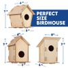 12 DIY Bird House Kits For Children to Build - Wood Birdhouse for Kids to Paint - Unfinished Bird Houses for Kids - Wood Craft Project Kits - Wooden Arts & Craft for Girls & Boys - Classroom Activity view 3