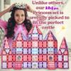 Little Pi 104pcs Frozen Princess Castle Magnetic Tiles Building Blocks - 3D Diamond Blocks, STEM Educational Toddler Toys for Pretend Play, 4 Year Old Girl Birthday Gifts Kids Ages 3 5 6 7 8 - Pink view 2