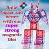 Little Pi 104pcs Frozen Princess Castle Magnetic Tiles Building Blocks - 3D Diamond Blocks, STEM Educational Toddler Toys for Pretend Play, 4 Year Old Girl Birthday Gifts Kids Ages 3 5 6 7 8 - Pink view 3