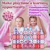 Little Pi 104pcs Frozen Princess Castle Magnetic Tiles Building Blocks - 3D Diamond Blocks, STEM Educational Toddler Toys for Pretend Play, 4 Year Old Girl Birthday Gifts Kids Ages 3 5 6 7 8 - Pink view 4