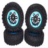 NHX RC P2 2.2" Air Crawler Tires w/Black Beadlock Wheel/SkyBlue Ring (4) for TRX4 SCX10 view 1
