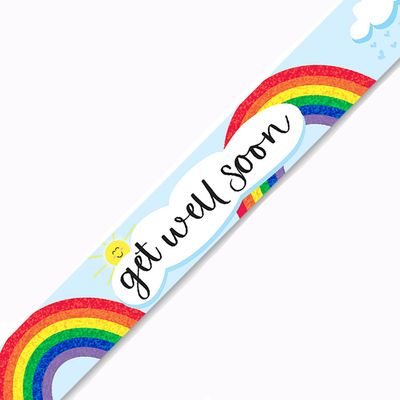 9ft Banner Get Well Soon Rainbow Holographic