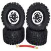 NHX RC P3 2.2" Air Wide Tall Crawler Tires w/Beadlock Wheel (4) for TRX4 SCX10 Black/Silver view 1