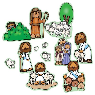 Jesus The Good Shepherd & Parable of The Lost Sheep Bible Felt Board Story for Flannel Boards