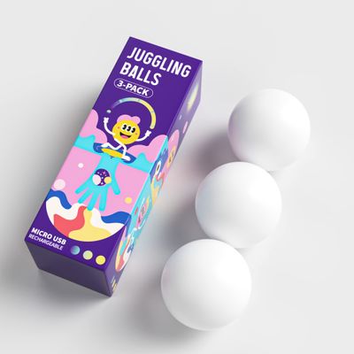 POITOI Juggling Balls Light Up Juggling Ball Glow in The Dark LED Juggling Balls USB Rechargeable 105g/3.9oz