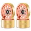 OGRC 1.0 RC Wheel Rims with Brass Rings Deep Dish Wheel Rims 1.0 Beadlock Wheels for 1/18 TRX4M 1/24 SCX24 C10 JLU Deadbolt Gladiator Bronco Crawler Car (Rose Gold) view 1