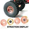 OGRC 1.0 RC Wheel Rims with Brass Rings Deep Dish Wheel Rims 1.0 Beadlock Wheels for 1/18 TRX4M 1/24 SCX24 C10 JLU Deadbolt Gladiator Bronco Crawler Car (Rose Gold) view 4